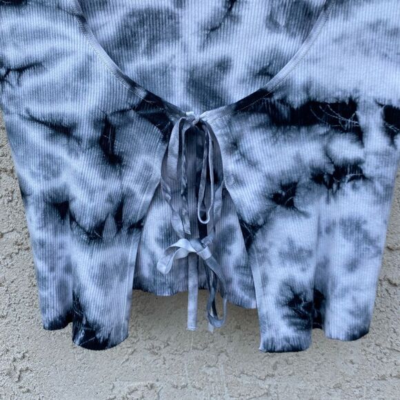 Garage size medium tie dye grey blue open front tie cardigan - Picture 5 of 5